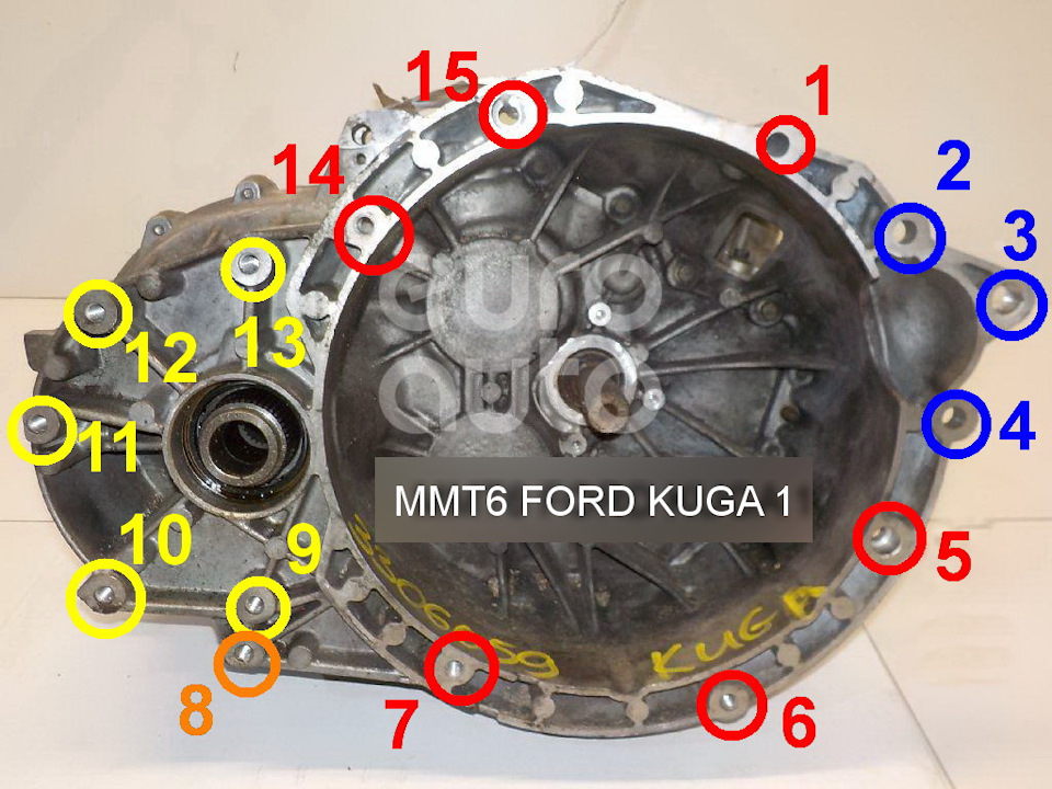 Зміна зчеплення та вичавного підшипника Ford Kuga 1 (2-а частина). Демонтаж МКПП. 1