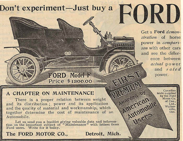 Реклама перших моделей Ford. 2