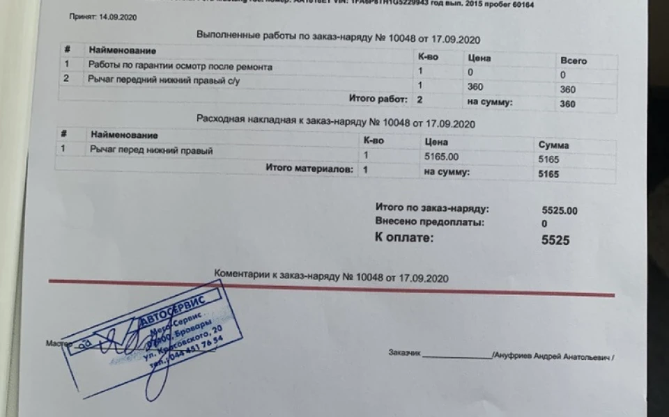Важіль передньої підвіски.