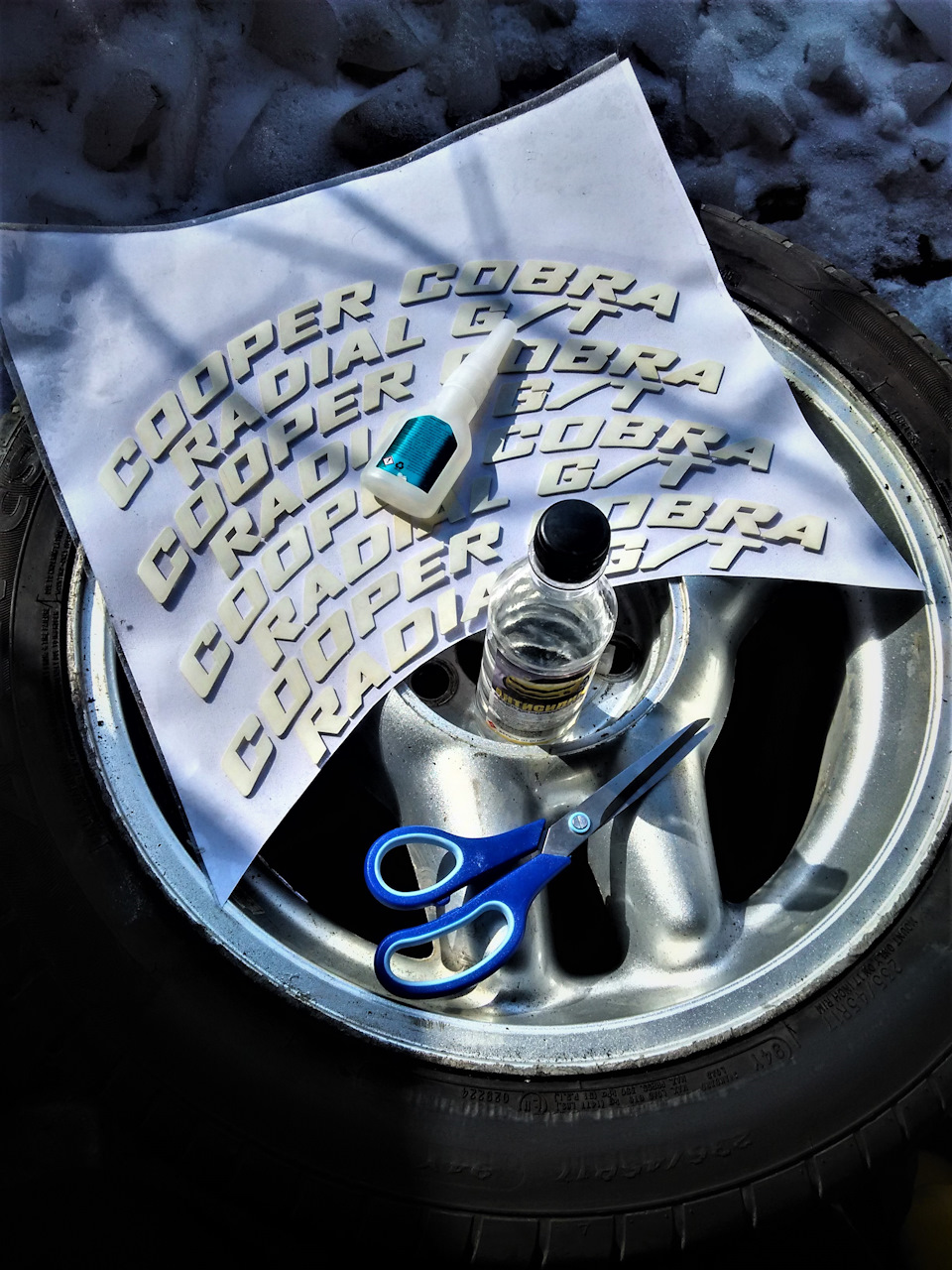 Шини з білими написами (наклейки) Tires with white lettering 4