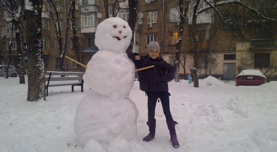 Зима. Ліпимо бабу. 2