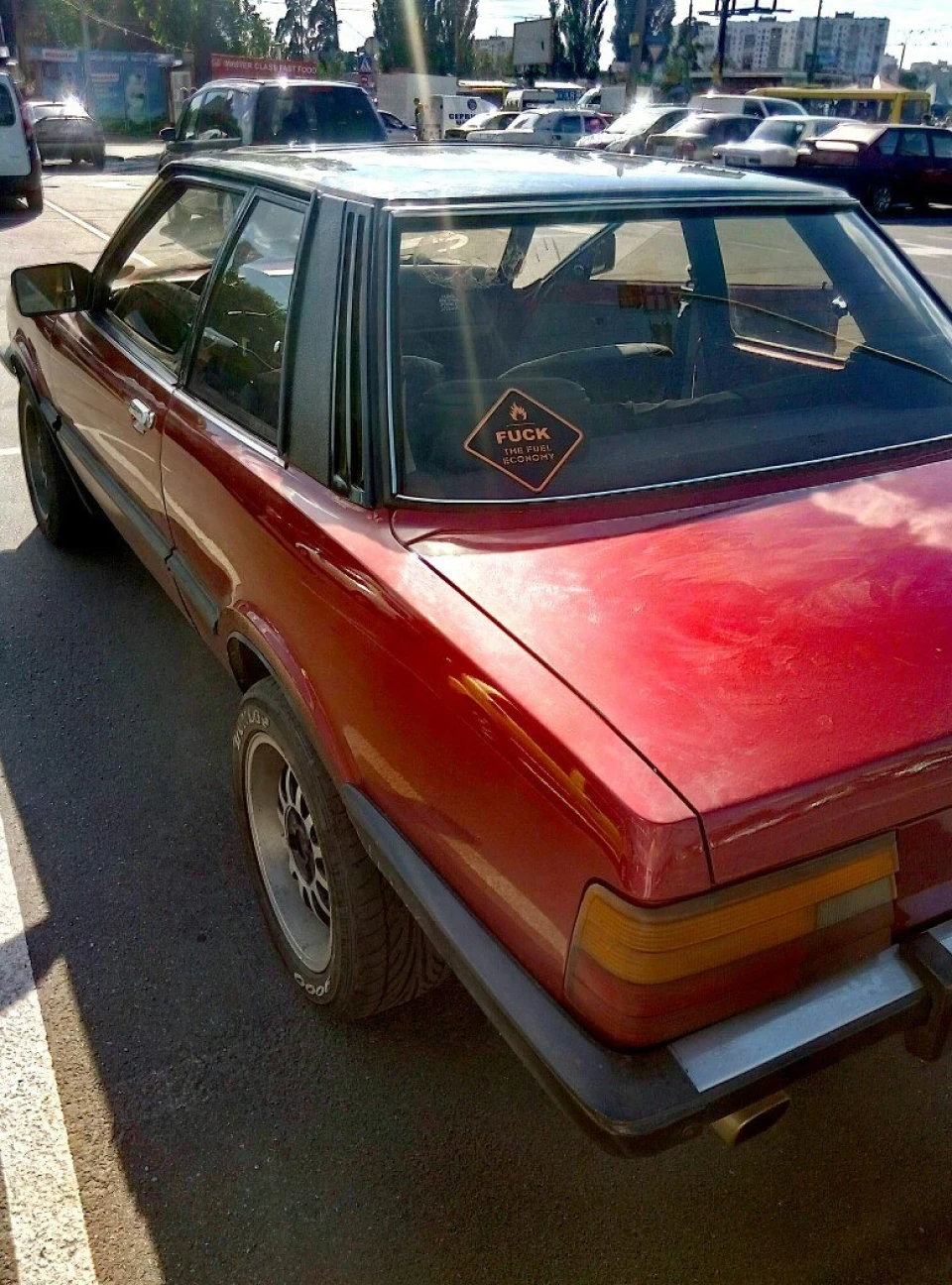 Наклейка * FUCK THE FUEL ECONOMY*