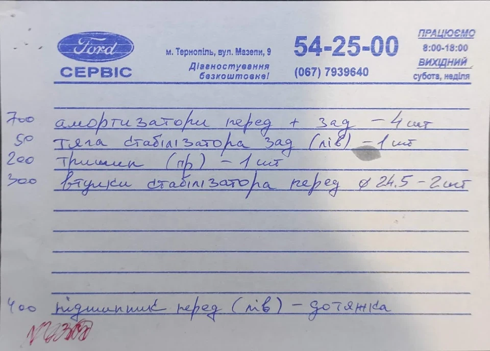 Планове ТО ходової, заміна амортизаторів