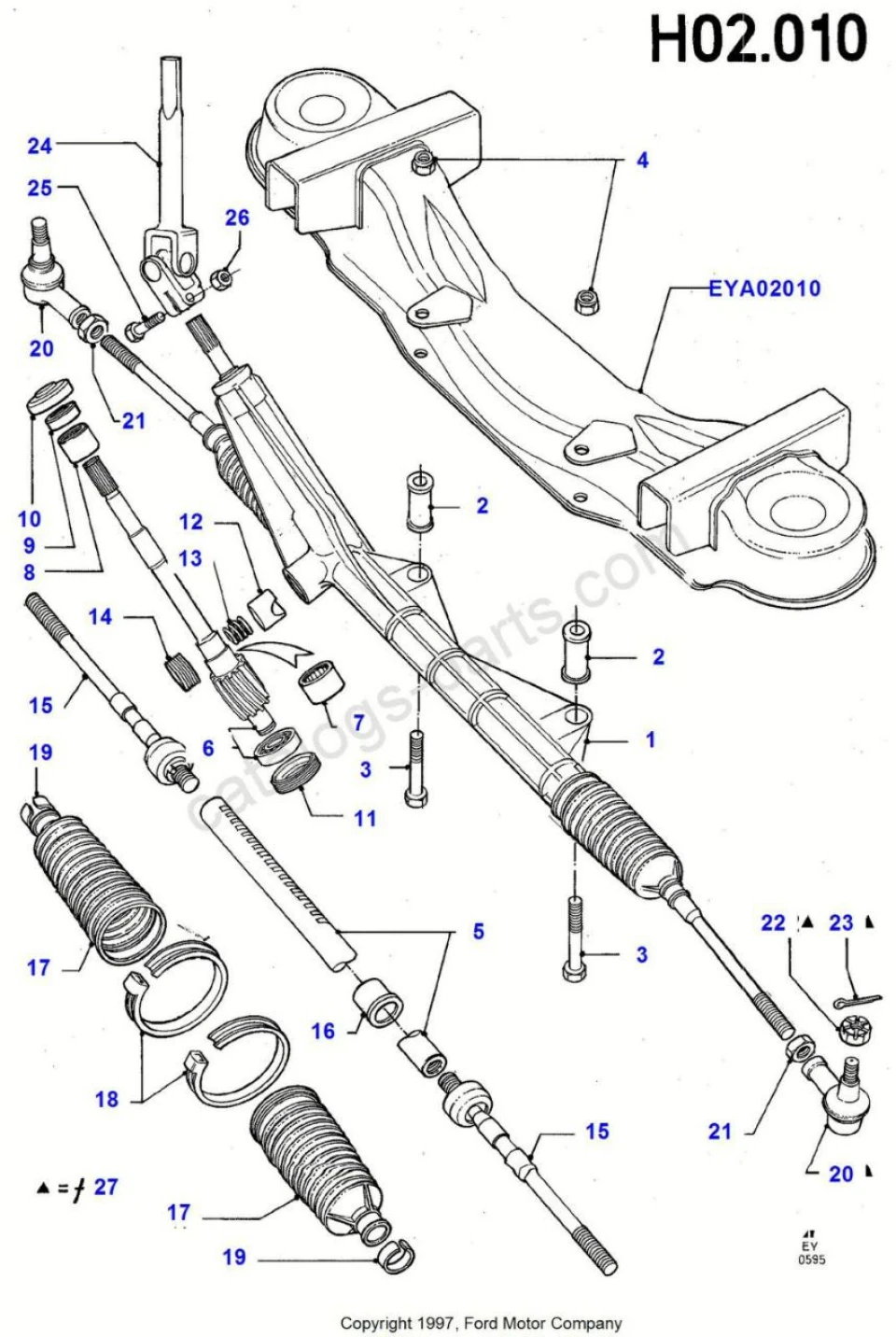 Рульова рейка гур Ford tranzit 2.5D 1999