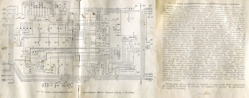 Електрична схема ГАЗ-24 друга серія 1980р. 1