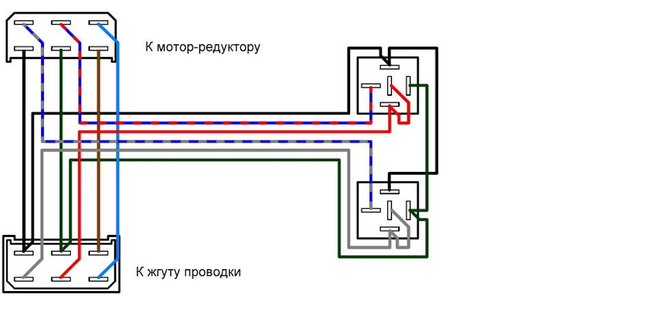 Схема розвантаження мотор-редуктора склоочисника. 1