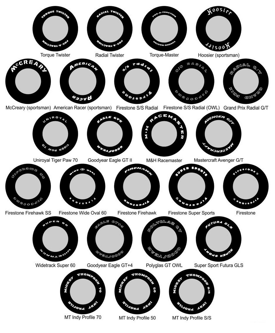 Шини з білими написами (список) Tires with white lettering 4