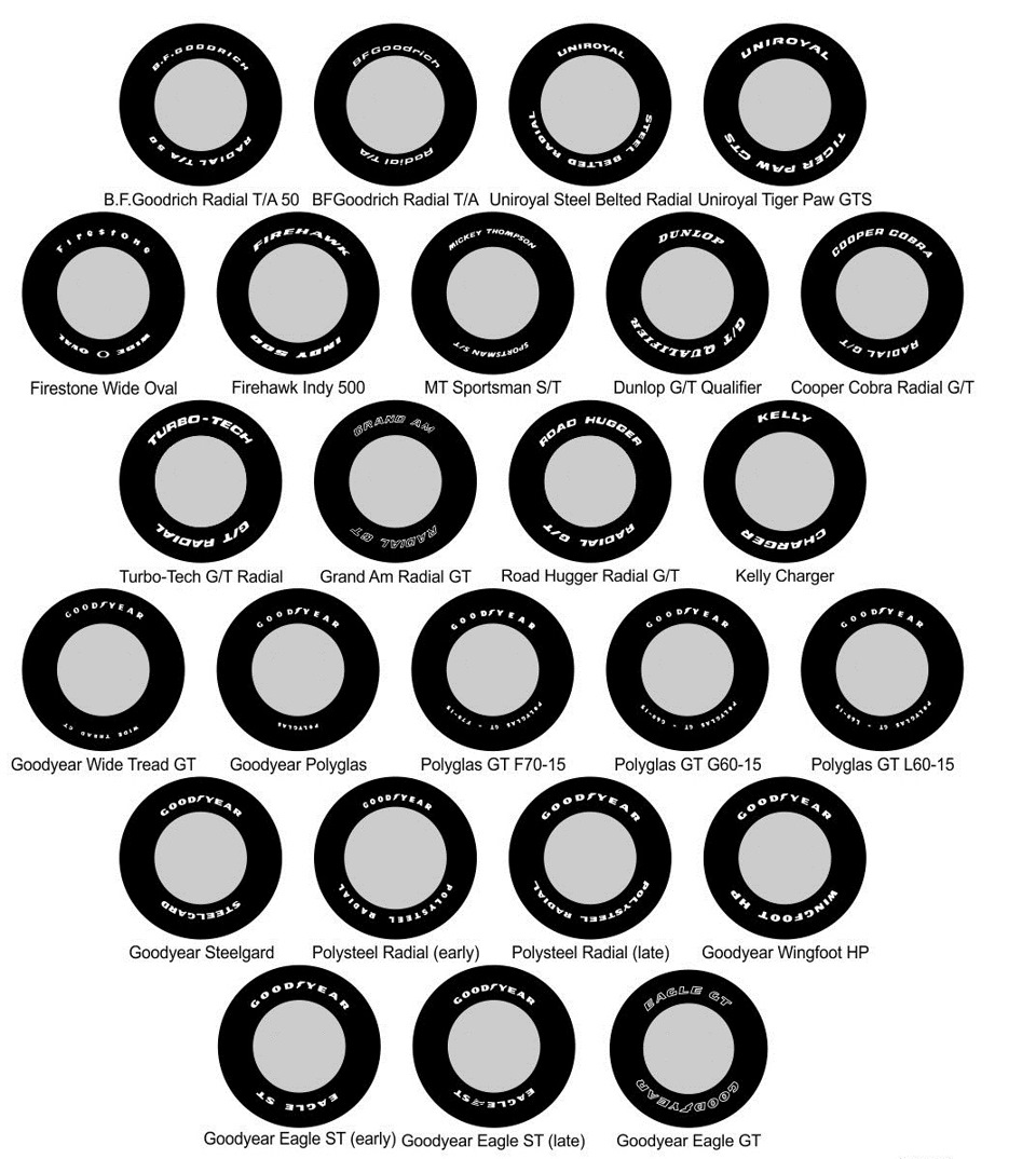 Шини з білими написами (список) Tires with white lettering 3