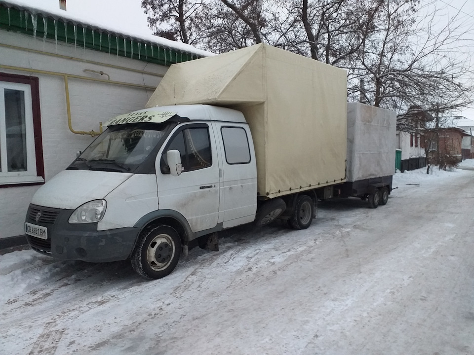 # Тимчасовий тент на причіп…Перший рейс із причепом… 1