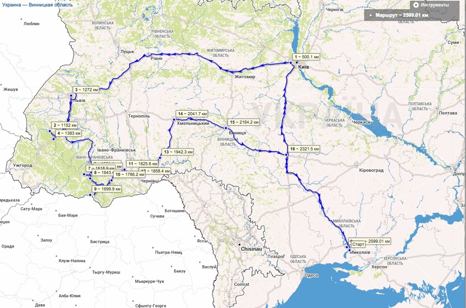 Західна Україна ~2600км 1
