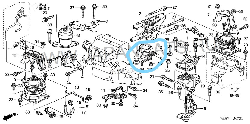 Заміна задньої подушки АКПП 50860-SDA-A02 TedGum 00262047 1