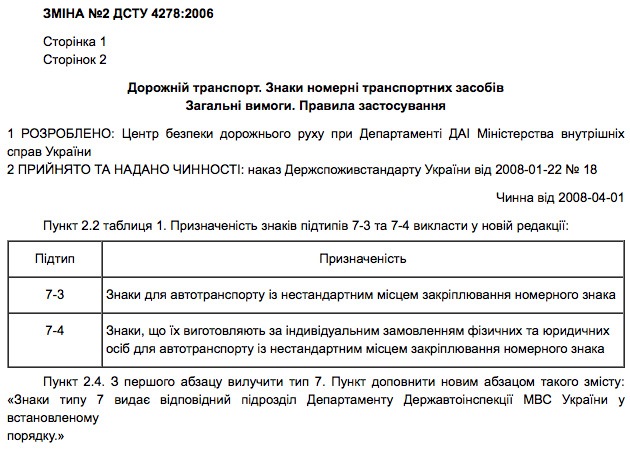 Номерні символи американського формату. 3