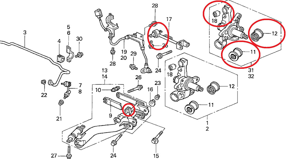 14. Ходовка (сайлентблоки задка, стійки Type-R) 1
