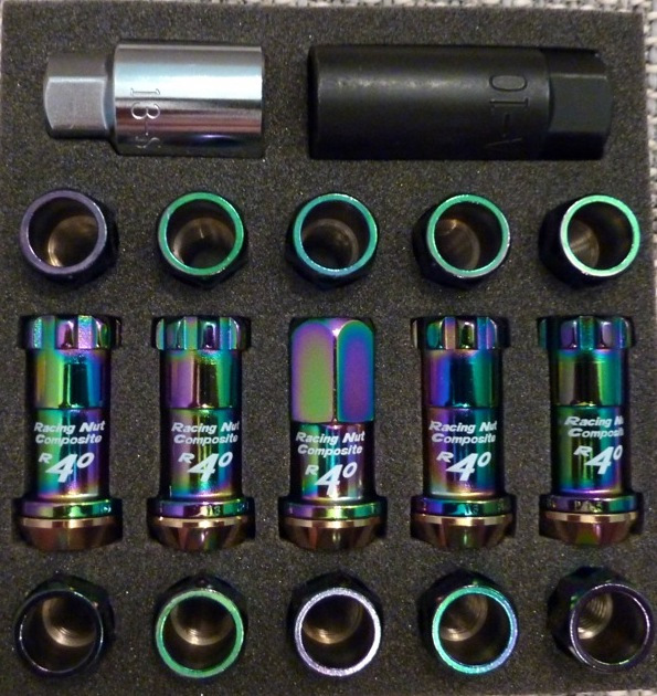 Колісні гайки Kics Racing Nut Composite R40 Titanium. 1