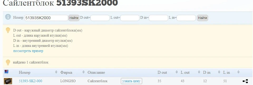 Аналоги сайлентблока нижнього поперечного важеля (внутрішній) Legend 1g