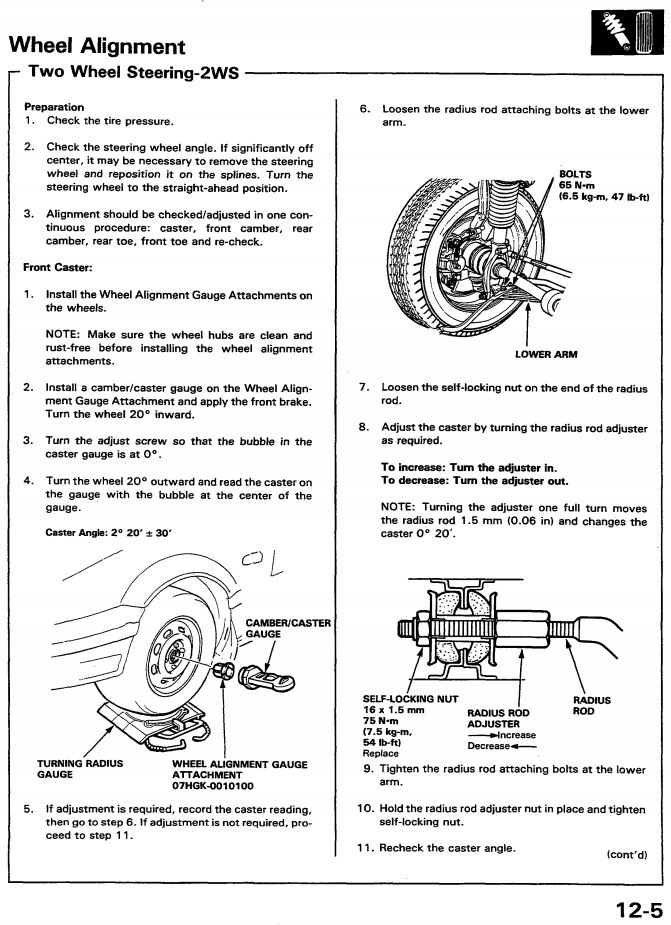 Honda Prelude 4WS і 2WS регулювання кутів коліс розвалу сходження Wheel Alignment 3