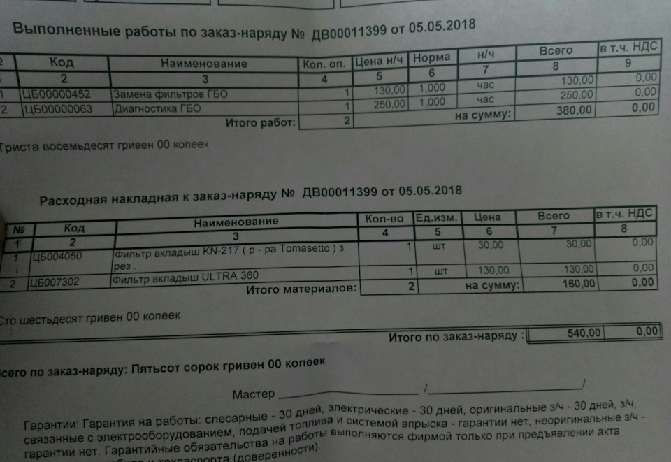 Планове обслуговування ГБО 1