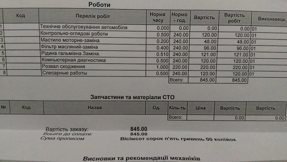 чергове ТО 5
