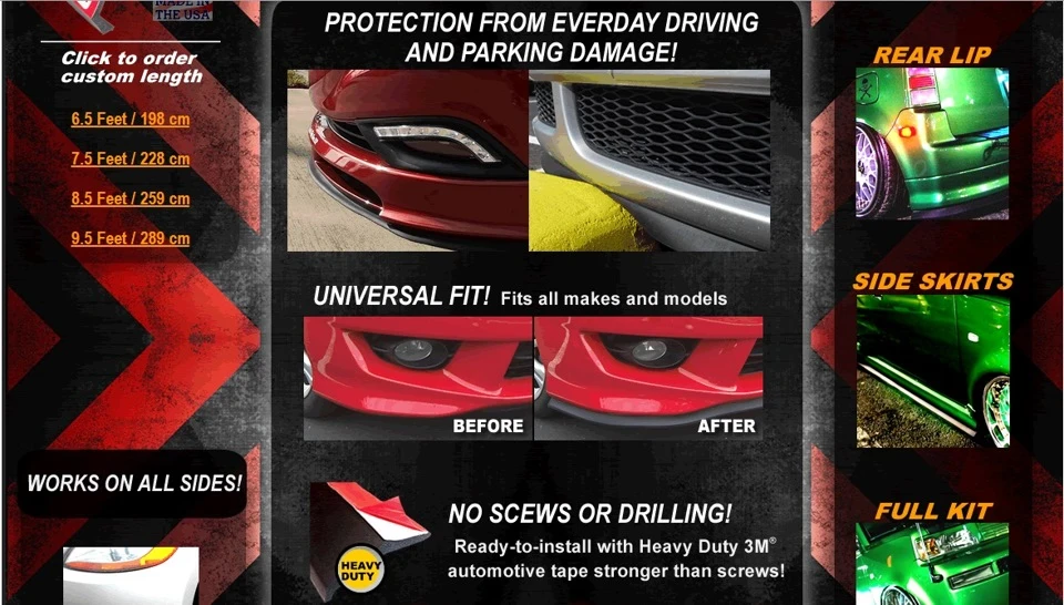 Front bumper lip spoiler