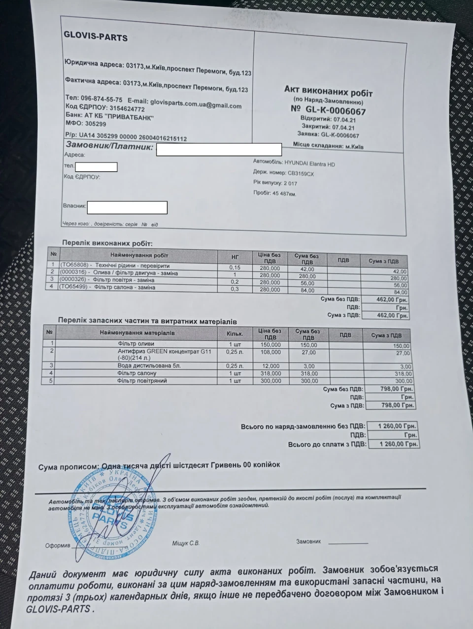 Планове ТО 45 тис.