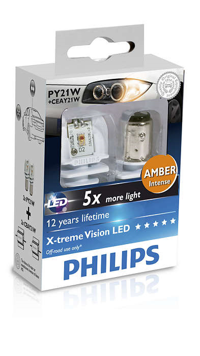 Сигнали повороту LED по колу - лампи Philips X-tremeVision LED PY21W 1