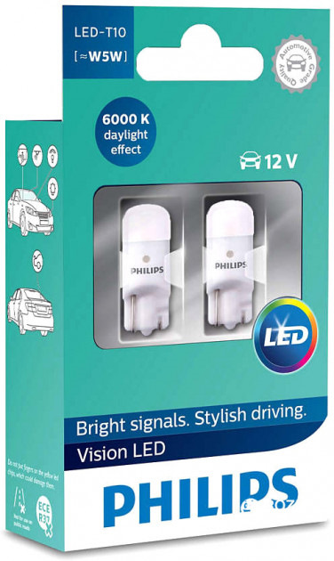 Автомампи Philips Vision LED Т10 6000К (127916000KX2) 1