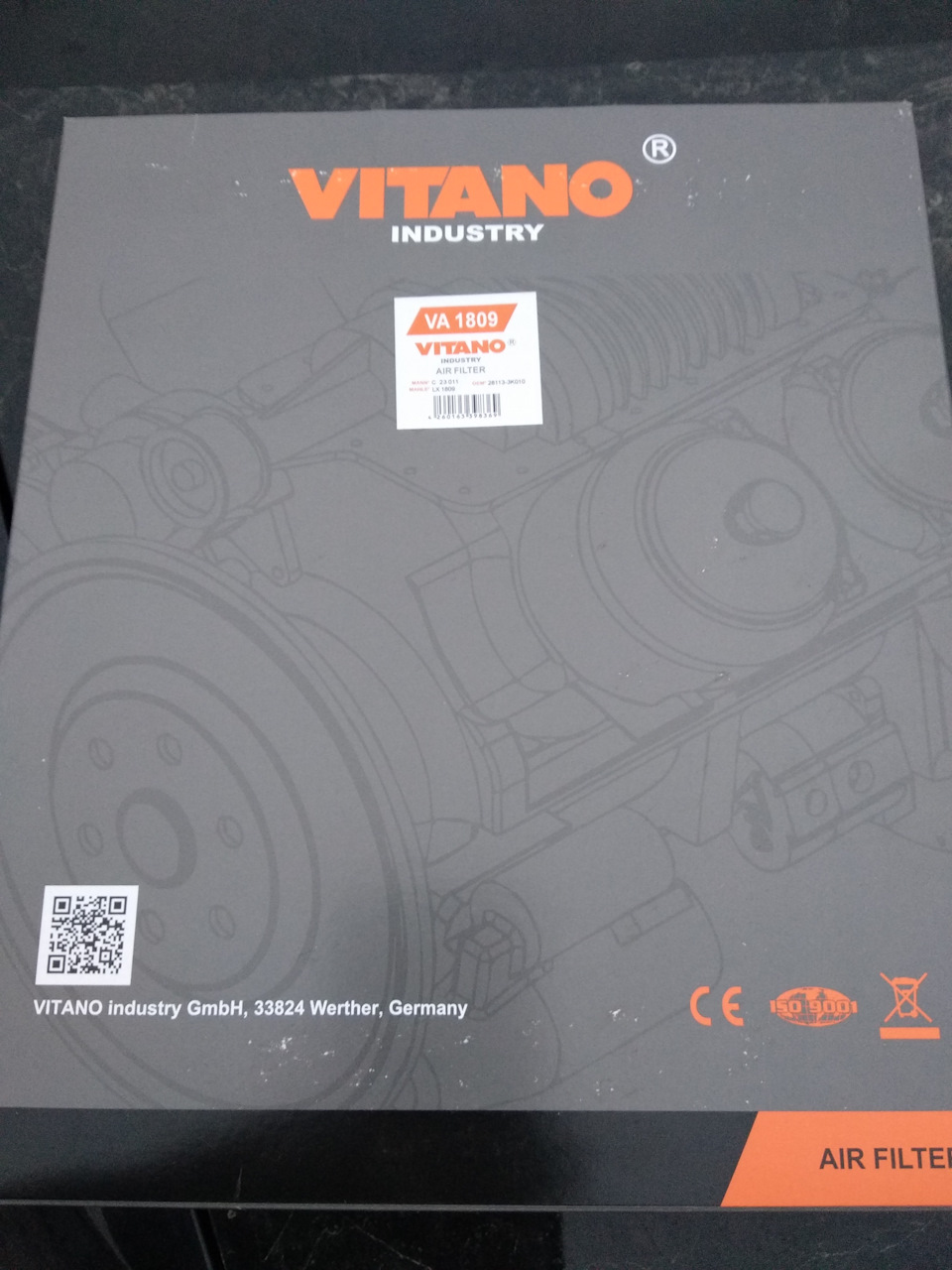 Vitano VA 1809 повітряний фільтр на Sonata NF. 2