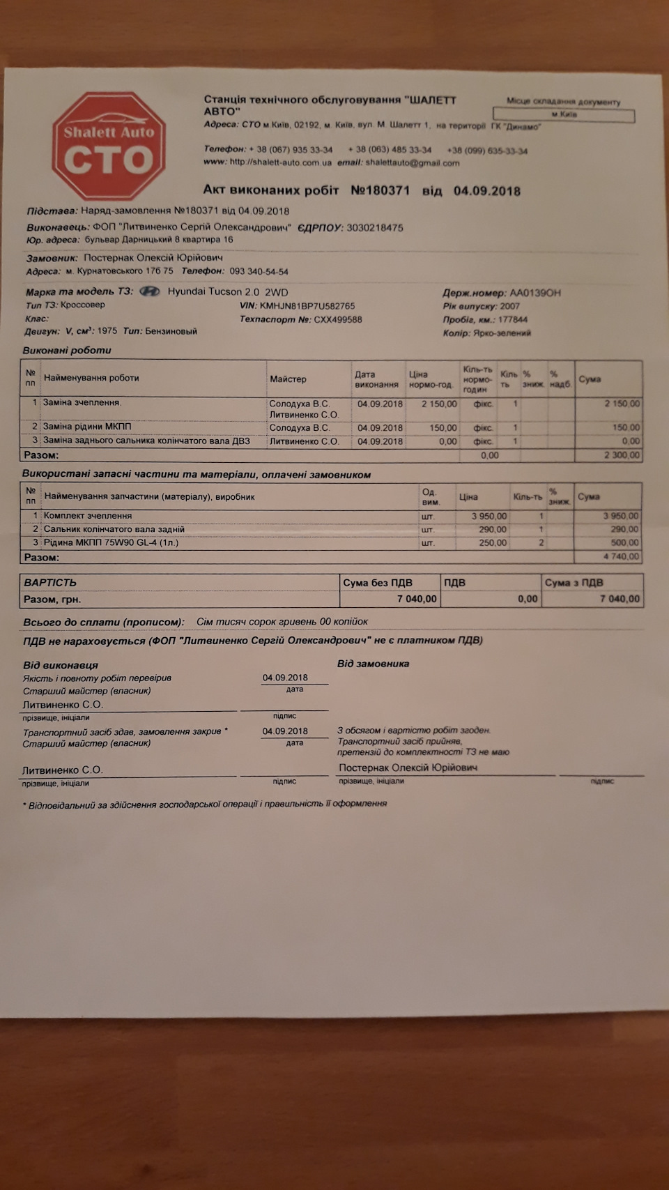 Заміна комплекту зчеплення 1