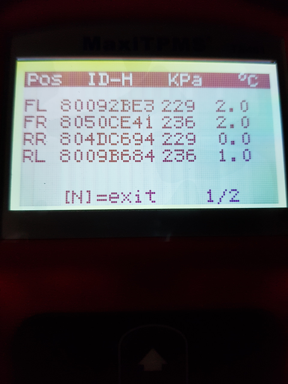 датчики TPMS прописка через GDS 3