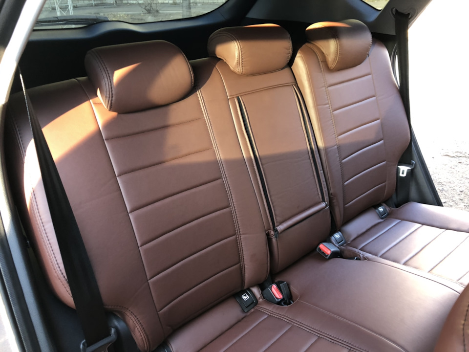 7. Авточохли рівня перетяжки Avtomania S-Line. Коричнева екошкіра 5