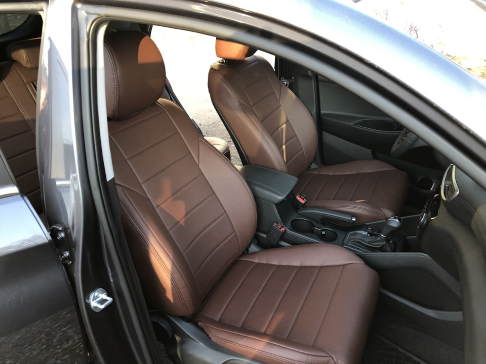 7. Авточохли рівня перетяжки Avtomania S-Line. Коричнева екошкіра 3