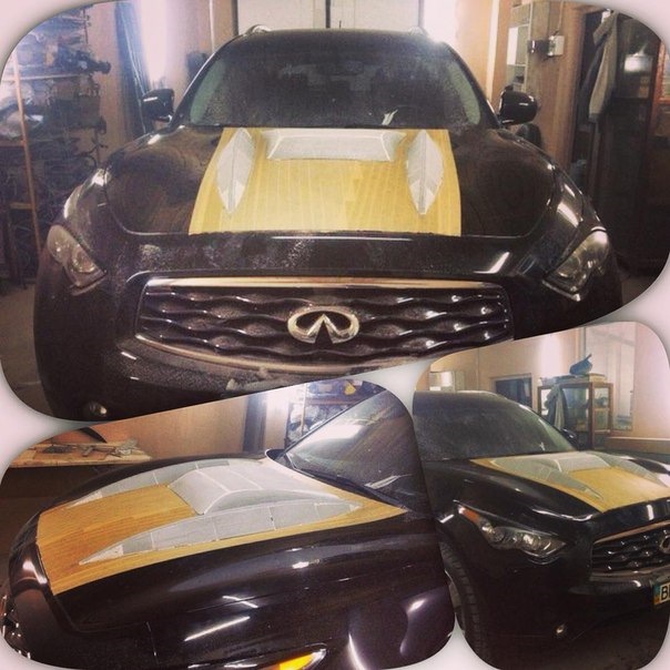 Тюнінг капота Infiniti FX35, 09 р.в. Зябра і горб 3