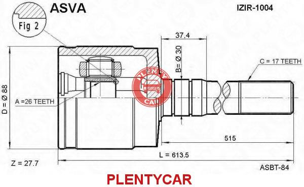 ISIR1004 Asva шрус внутрішній правий, немає він ЛІВИЙ 1