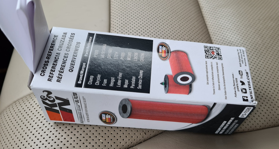 Олія в 3.2 V6 - WOLF ECOTECH 5W20 SP/RC G6 FE та K&N Oil Filter PS-7026 4