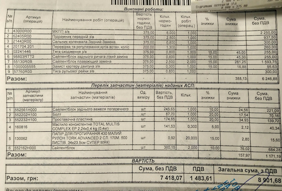 Заміна зчеплення, сайленблоків, кермової тяги 1