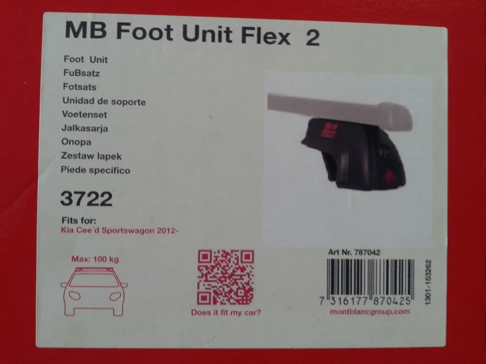 Кріплення та поперечки Mont Blanc Flex 2 RoofBar Foot Pack 3722