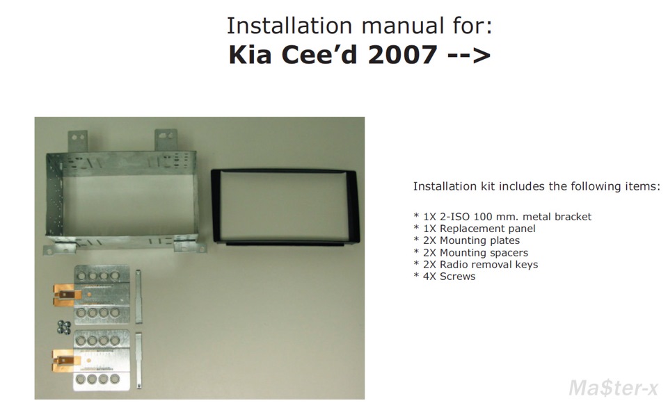 2-DIN перехідна рамка для CEED 2006-2010. Опис, фото. 1