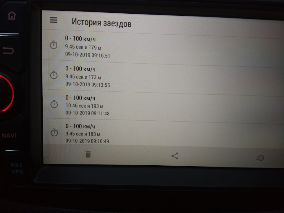 Замір 0-100 на Dragy 1