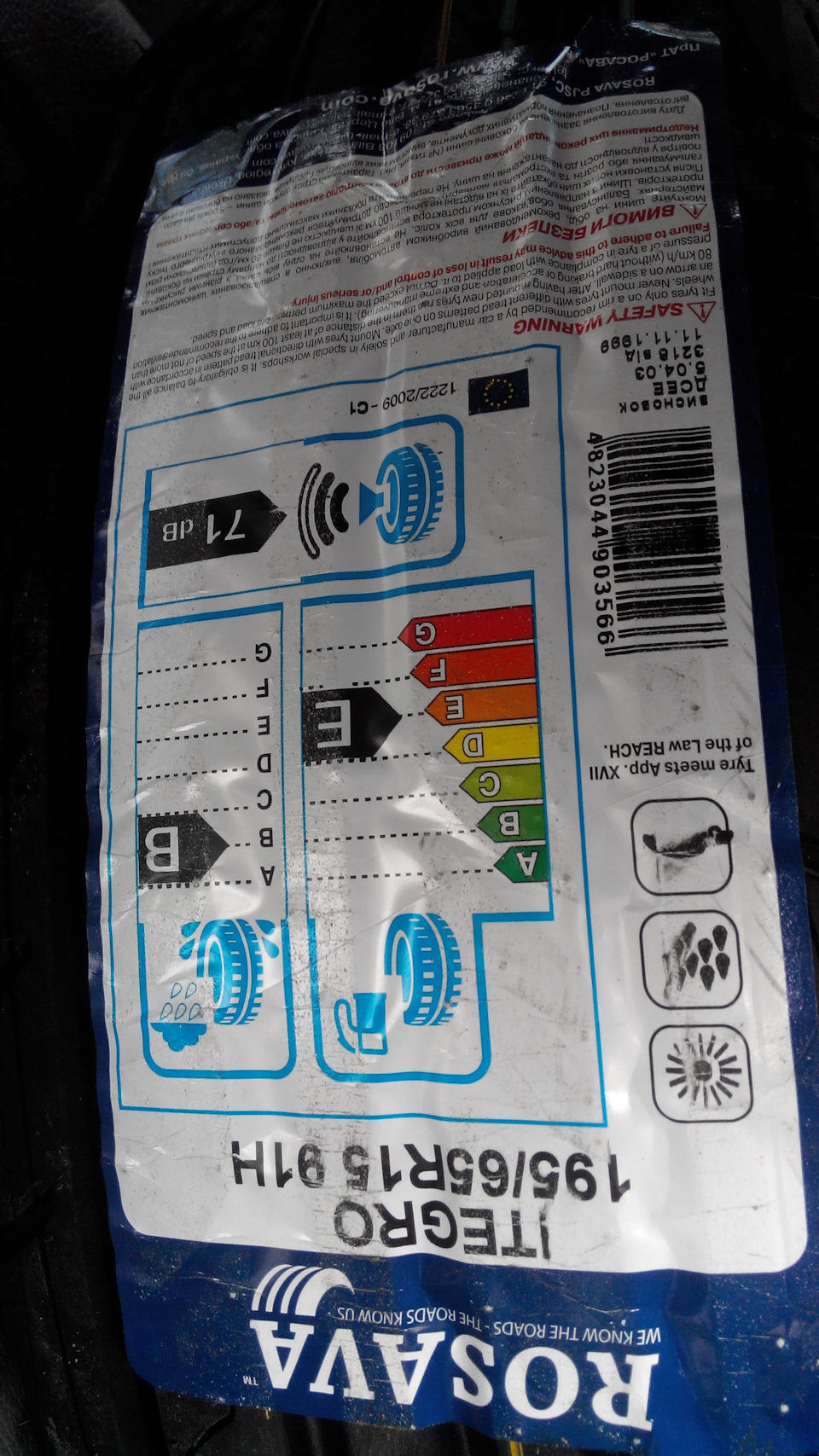 Лабутени Rosava Itegro 195/65 R15 91H 3