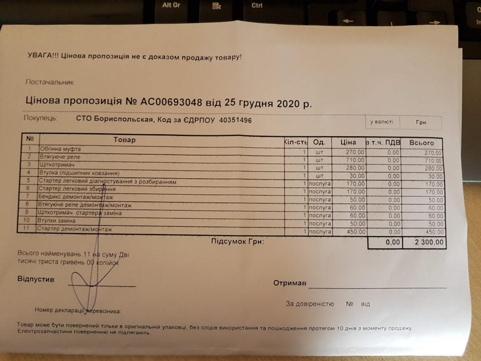 Стартер привіт! 1