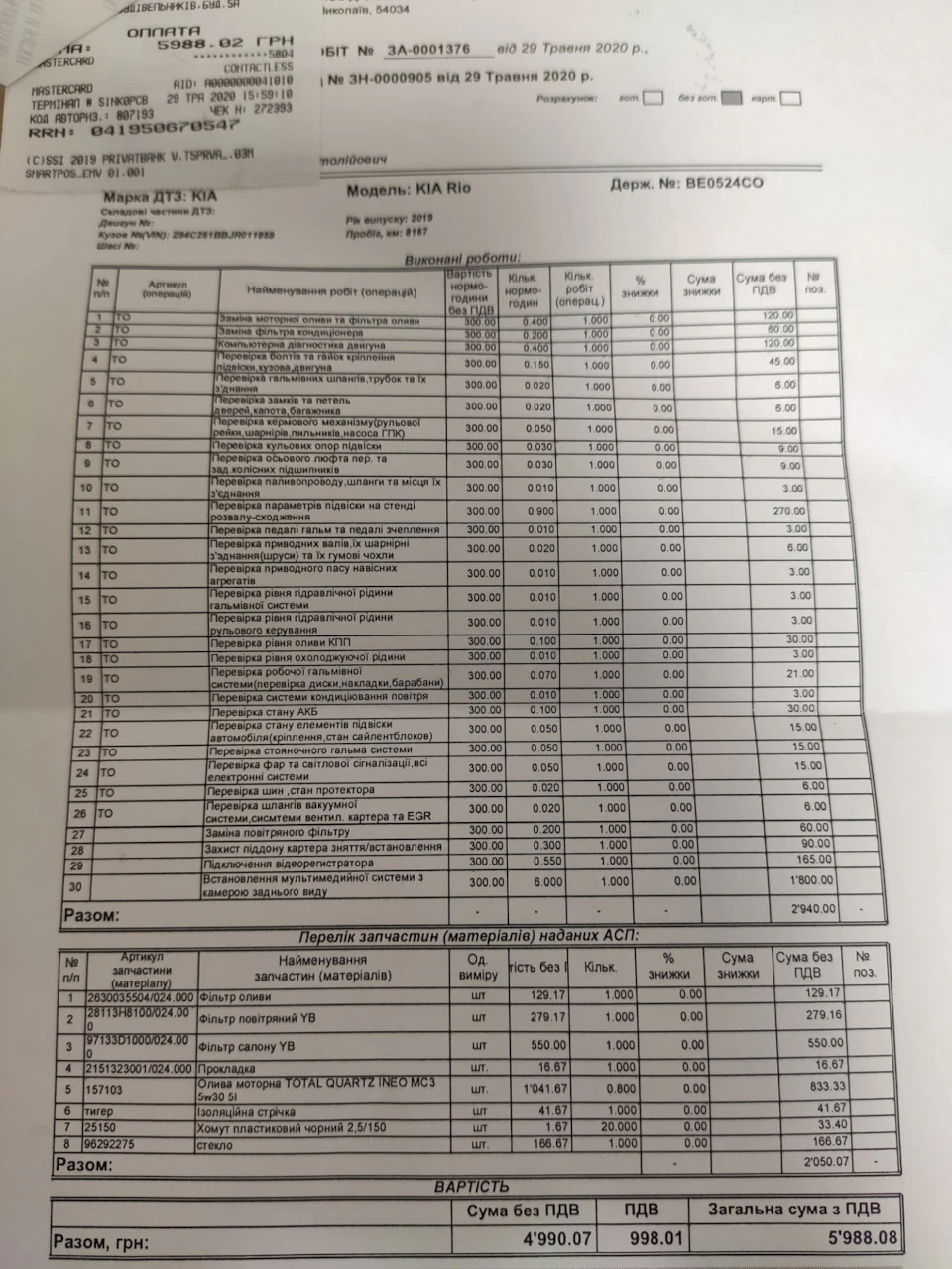 Перше ТО15 на rio x-line
