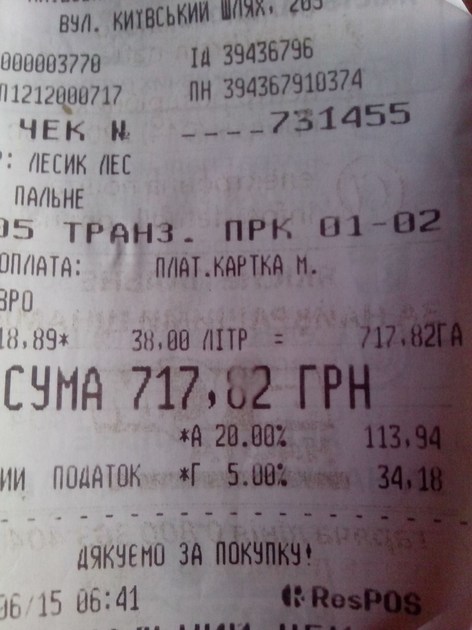 Витрата палива 1