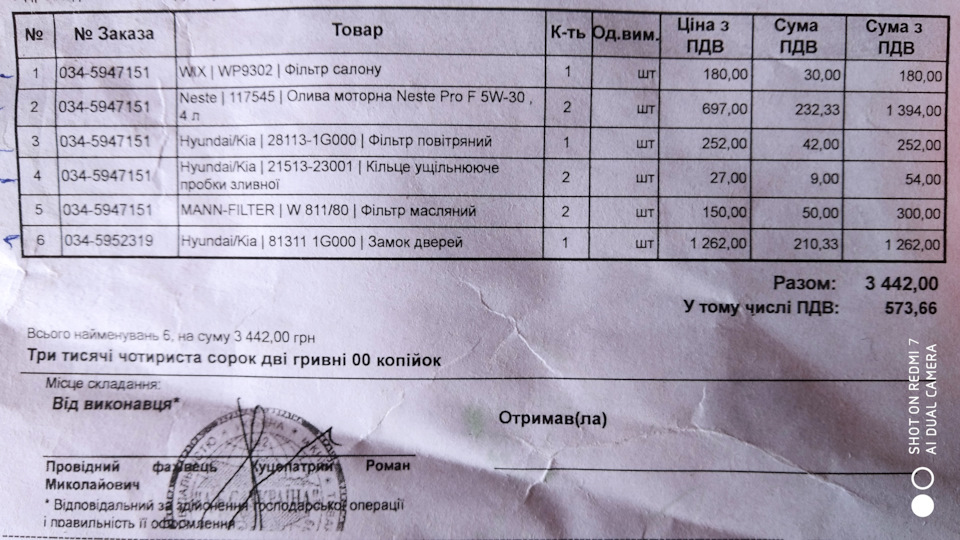 Заміна масла, фільтрів та стійок стабілізатора 4
