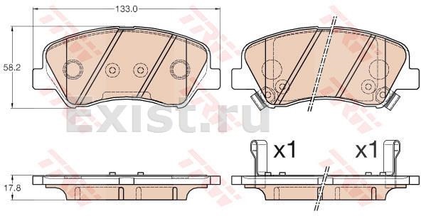 15.KIA RIO III (NEW 2012); Майбутня заміна передніх гальмівних колодок на HANKOOK FRIXA S1H27 2