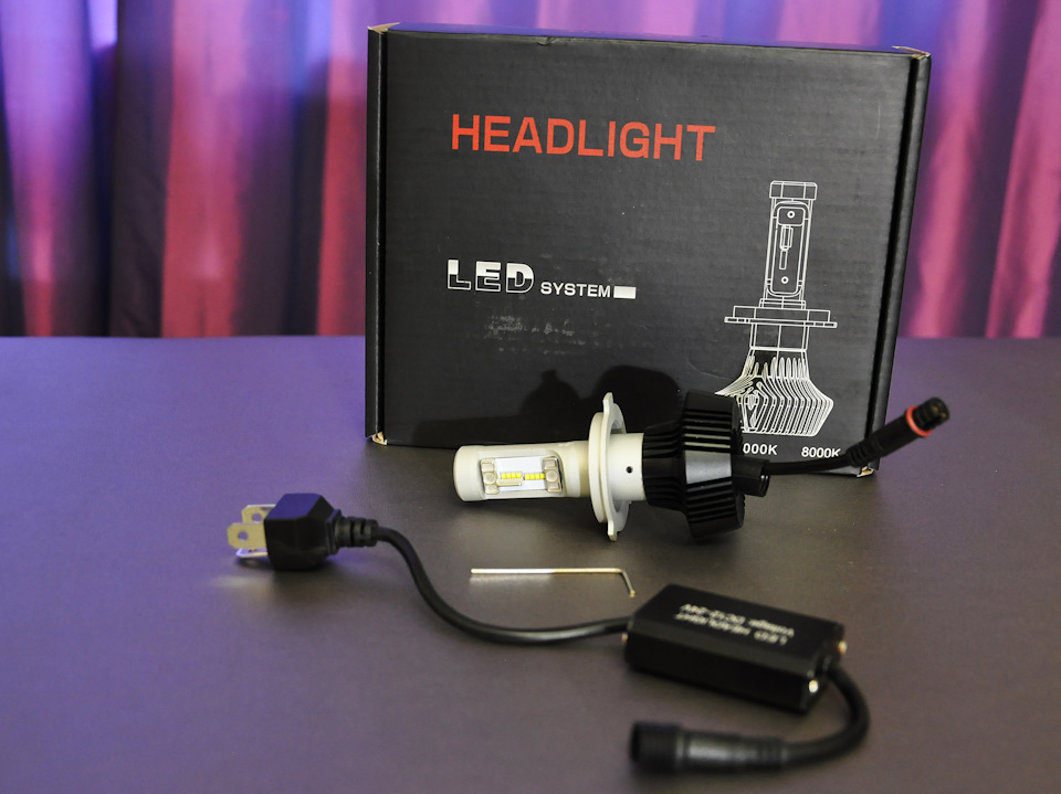 LED лампи ближнього та далекого світла H4 with Philips chips 4