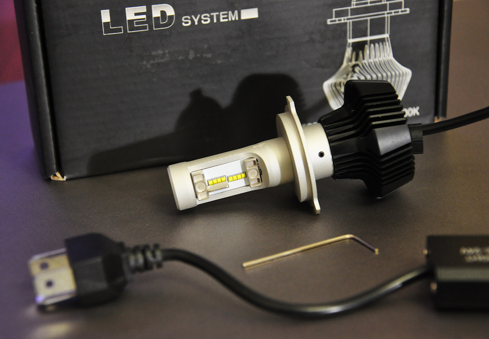 LED лампи ближнього та далекого світла H4 with Philips chips 5