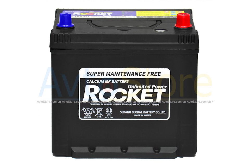 🔋 Новий Акумулятор Rocket 75D23L 65AH JR+ 580A (Ю.Корея) ⊖⬛⊕ 2
