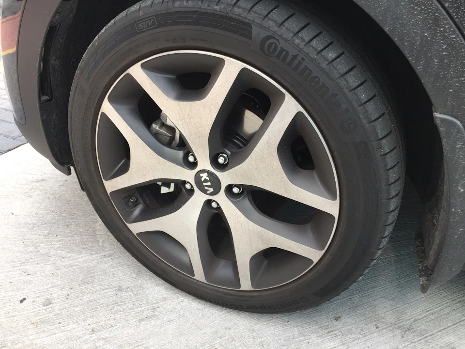 Очищувач дисків Felgenblitz від KOCH і дресинг NewCarShine на зовнішньому пластику та гумі.