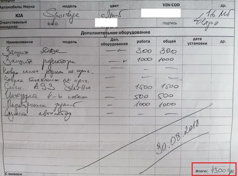 Встановлення допів при покупці авто