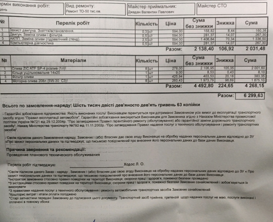 Міжсервісне Т.О 1